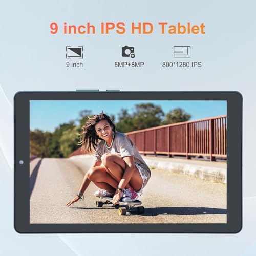 C idea 9 inch Tablet,8GB+512GB,WiFi 5G LTE, Android 12 Tablet Expandable 512GB TF 5MP+8MP Dual Camera With Case, Tablet for Adult and Teenager, CM915(Green)