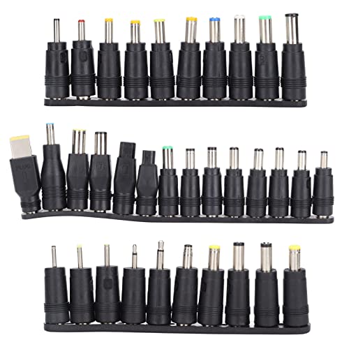 Bewinner Laptop DC Power Adapter Kits 34 PCS Universal Power Plugs 5.5mmx2.1mm Universal Laptop Power Connector Adapter Computer Accessories