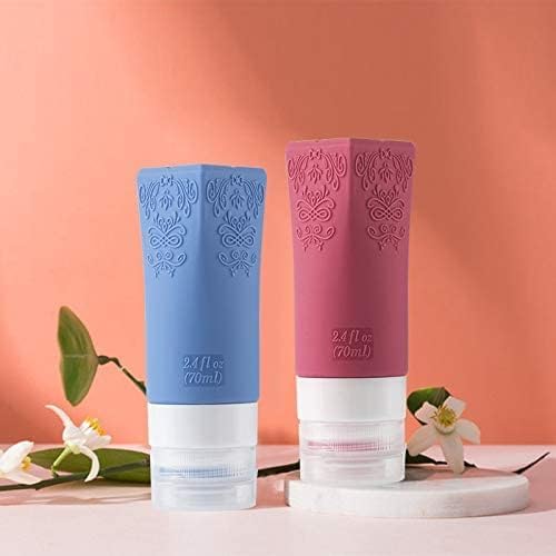KASTWAVE Travel Bottles Leakproof, 6 Pcs Cosmetic Containers Set, 70 ml Refillable Silicone Squeezable Bottles for Toiletries, Conditioner, Lotion, Facial Cleanser, Cream (6 Colors)