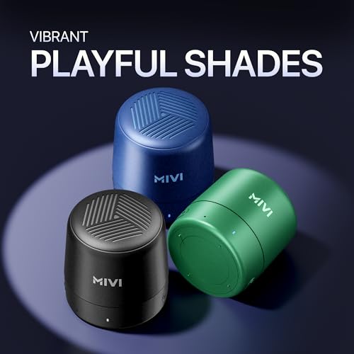 Mivi Play Bluetooth Speakers Wireless with 12 Hours Playtime. Wireless Speaker Made in India with Exceptional Sound Quality, Portable and Built in Mic-Black