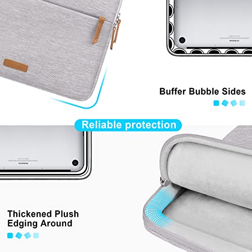 Lacdo 360° Protective Laptop Sleeve Case for 13 inch New MacBook Air M4 A3240 2025, M3 A3113, M2 A2681, M1 A2337, 13" MacBook Pro M2 M1, 13-inch iPad Air M3 / iPad Pro M4 with Accessory Bag, Gray