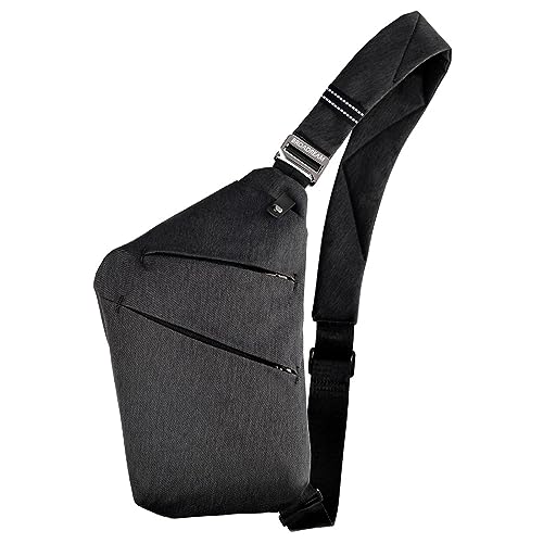 Small Sling Bag Cross Body Chest Shoulder Bag for Men Women - FRID Blocking Pocket and Adjustable Straps Crossbody Bag, Water Resistant Bum Bags for Runner Workout Hiking Cycling Travelling