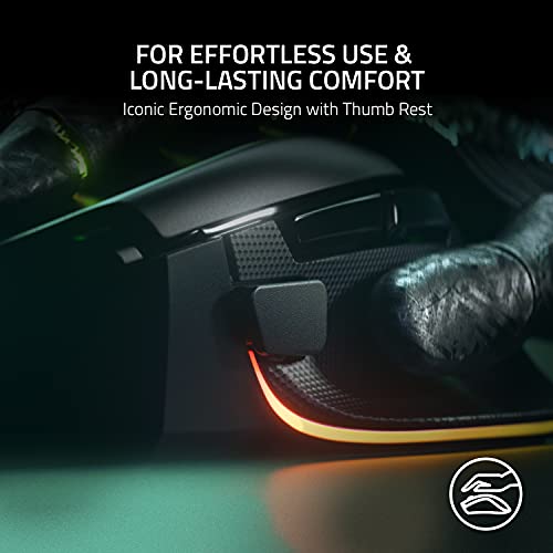 Razer Basilisk V3 Customizable Ergonomic Gaming Mouse: Fastest Mouse Switch, Chroma RGB Lighting 26K DPI Optical Sensor 11 Programmable Buttons HyperScroll Tilt Wheel - Classic Black
