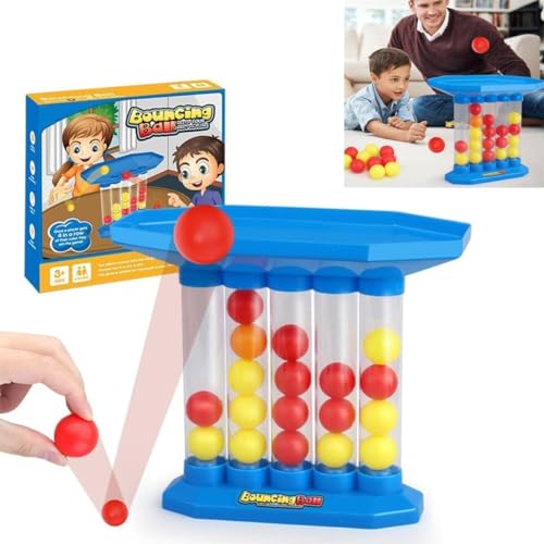 Family Party Bounce Ball Game, Jumping Connect Ball Board Game, Perfect for Parent-Child Interaction, Travel, Outdoor Fun, and Parties, 4 in a Row Educational Tabletop Game for Kids and Adults