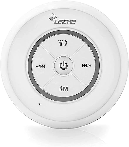 LEICKE Bluetooth Shower Speaker, Bluetooth Speaker Shower, Dust/Steam/Waterproof Shower Speaker with Suction Cup, Small Portable Wireless Speaker for Bathroom, Beach, Sauna, etc.