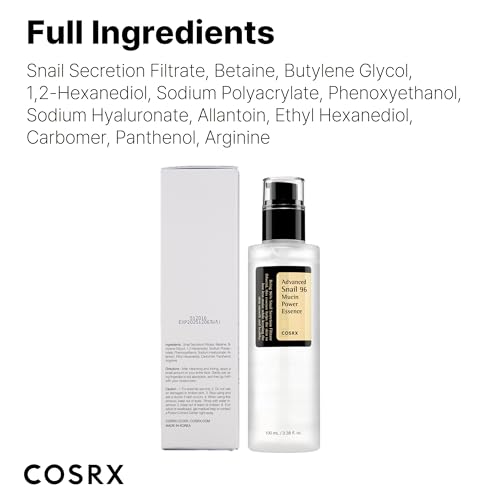 Cosrx, Advanced Snail 96 Mucin Power Essence , 3.38 Fl Oz (100 ml)