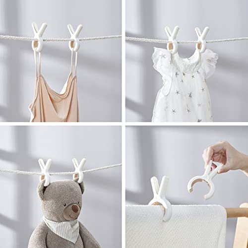 Sunkaioo 24 Pack Plastic Clothes Pins with Strong Anti-Rust Springs,Heavy Duty Beach Towel Clips,Laundry Clothespins to Keep Your Towel, Clothes, Blankets to Dry on Clothesline and Hanging Rack