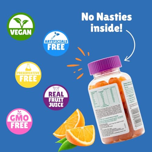 Chewy Vites Kids Brain Support 60 Gummy Vitamins | Omega 3 DHA Gummies for Kids | 12 Essential Vitamins and Minerals | 2 Months Supply | Real Fruit Juice | 1-a-Day | Vegan | 3 Years +