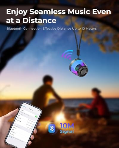Magnetic Bluetooth Speaker, Portable Bluetooth Speaker with RGB Light, Waterproof Wireless Speaker, Phone Stand for iPhone 16/15/14/13/12 Series, Small Speaker for Shower, Outdoor, Birthday Gift