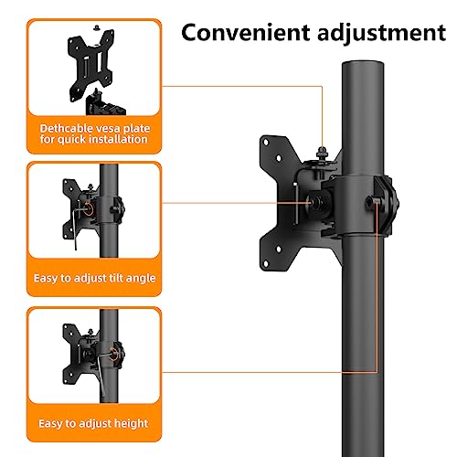 Pholiten Monitor Mount for 13-32 Inch Screens up to 10 kg, Adjustable Monitor Mount, Screen Mount Tilting, Swivelling, Swivelling, VESA 75 x 75 mm/100 x 100 mm