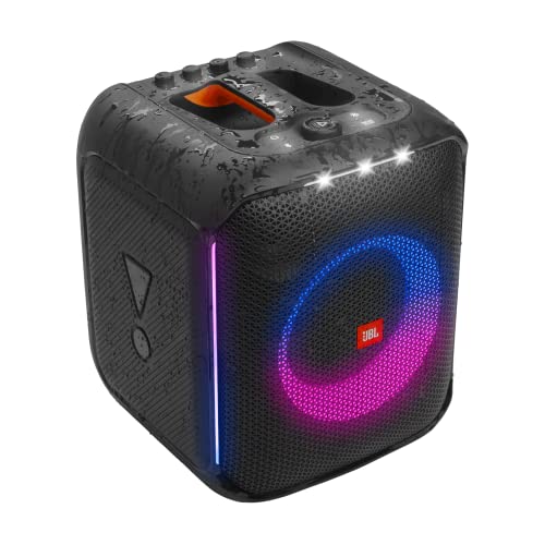JBL Partybox Encore Portable Party Speaker with Digital Wireless Mic, 100W Powerful Sound, Dynamic Light Show, IPX Splash Proof, 10 Hours of Playtime, Multisource Playback Black -(JBLPBENCORE1MICUK)