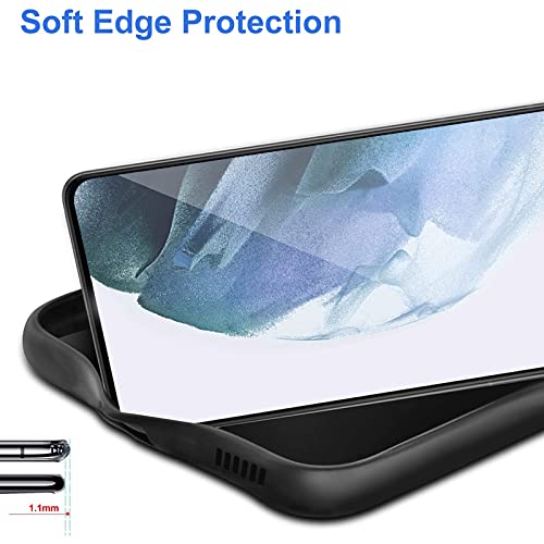Maykela Silicone Cover Case Cover for Samsung Galaxy S21 Thin with Camera Protection Soft Interior Slim Fit Flexible Phone Case (for Samsung Galaxy S21-Black)