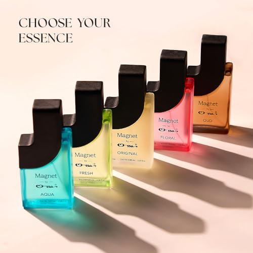 Ossa Magnet Discovery Set Eau De Parfum Gift Set | Aqua, Fresh, Original, Oud, Floral Premium Fragrance Set For Men & Women | Long Lasting Perfume Scent | Combo Pack of 5 x 15ml