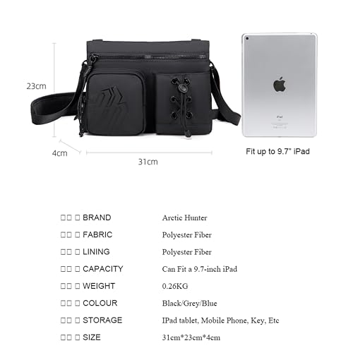 Arctic Hunter Premium Shoulder Sling Bag Water Resistant Polyester Unisex Cross body Bag for Travel Business School College, K00535