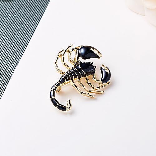 Scorpion Brooch Painting Animal Alloy Insect Enamel Personality Gorgeous Brooch Pin For Women And Men Jewelry Clothes Badge Decor Black