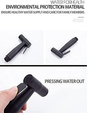 LOSCHEN LOSCHEN 1/2NPT Stainless Steel Bidet Sprayer kit for Toilet,Hand Held Sprayer Shattaf Toilet Attachment for Pet Bath/Personal Hygiene/Bathroom/Closestool,Easy to Install (Matte Black)