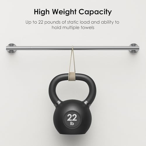 Joyzzz Towel Bar, 40cm Stainless Steel Towel Bar, Brushed Nickel Hand Towel Holder, Waterproof Rustproof Wall Mounted Towel Bar, Modern Design Towel Racks Suitable for Bathroom, Kitchen, RV (Silver)