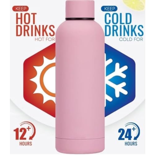 Stainless Steel Water Bottle for Adults and Kids 500ML water bottle insulated 16 OZ Insulated Water Flask Double Wall Water Vacuum Flask Thermos Flask for Hot & Cold Water Sports