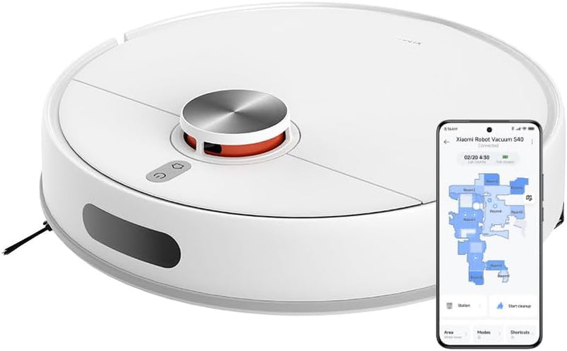Xiaomi Robot Vacuum S40 Smart Laser Navigation Robot Mop, Powerful 10000 Pa Suction for Pet Hair, Carpets & Hard Floors