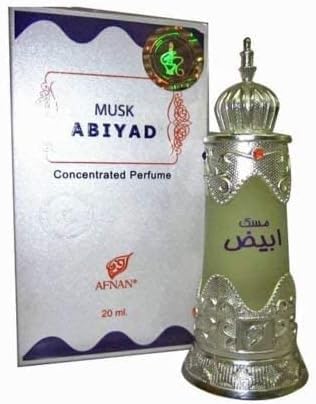AFNAN Musk Abiyad Unisex Concentrated Perfume Oil, 20 ML