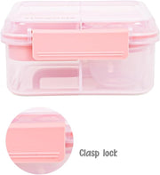 3/4/5 Compartment Convertible Bento Lunch Box with Gravy Bowl, Pink