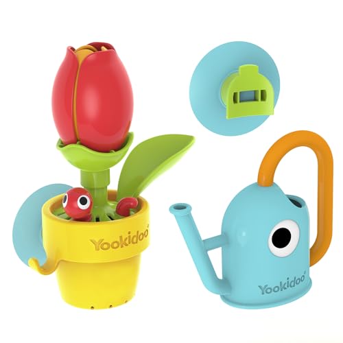 YOOKIDOO 40221 – Baby Bath Toy Garden Theme – Bath and Shower Game – Watering Can, Flower, Water Game – Baby Gift from 18 Months