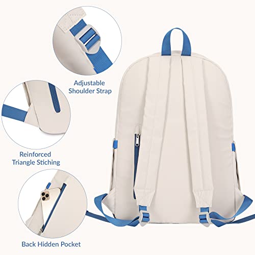 Mygreen Backpack, School Backpack travel Laptop Backpack, Students College Backpack Bookbag for Girls Boys Teen Women -Beige