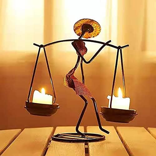 Cicodona Black Metal Candles Holder-Pillar Candlestick Decorative Table Candle Stand for Indoor Outdoor, Events, Parties, Christmas Day Gift, Wedding Decorations