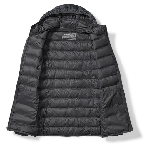 Eddie Bauer Men's CirrusLiite Down Hooded Jacket, Dk Smoke Htr, Large, Tall