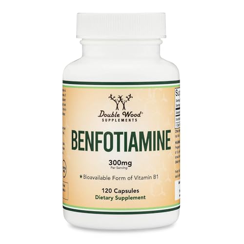Double Wood Supplements Benfotiamine 300mg (Third Party Tested, 120 Capsules) Made in The USA, to Boost Thiamine Levels (More Absorbable Than Thiamine)