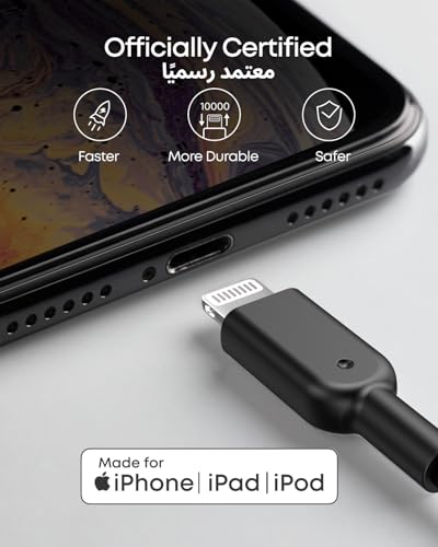 Anker Powerline II Lightning Cable (3ft), Probably The World's Most Durable Cable, MFi Certified for iPhone 14/14 Pro/13 Pro Max/12/11/XR/X/8/8 Plus/7/7 Plus/6/6 Plus (Black)