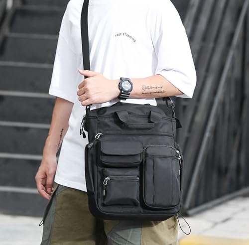 DOUGO Multifunctional Unique One-Shoulder Crossbody Bag Messenger Shoulder Bag for Men Laptop Case Handbag Business Briefcase Travel Rucksack