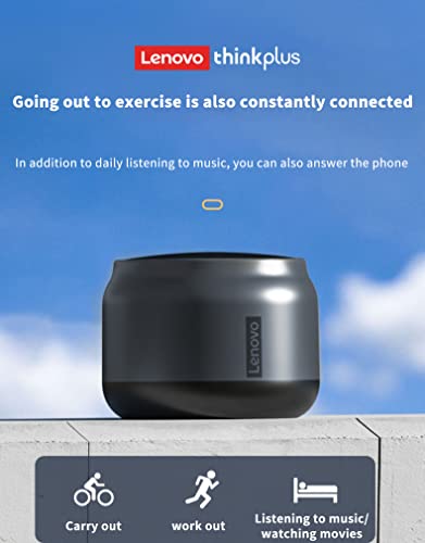 Lenovo K3 Thinkplus Portable Bluetooth Speaker, Mini Wireless Speaker with Loud Stereo,Booming Bass, Outdoor Speakers 5.0, Dual Pairing for Home, Grey