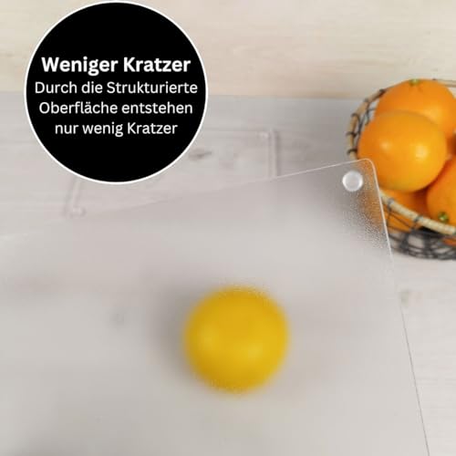 Acrylic Chopping Board with Stop Edge, 45 x 35 and 60 x 45 cm, Scratch-Resistant, Hygienic, Antibacterial, Non-Slip, Transparent, Plastic Chopping Boards
