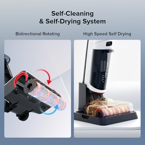 Roborock Flexi Lite Wet Dry Vacuum Cleaner Cordless, Lightweight Vacuum Mop with 17000 Pa Suction,180° FlatReach Design, Self-Cleaning and Hot Air Dry Floor Cleaner for Mopping Hard Floors