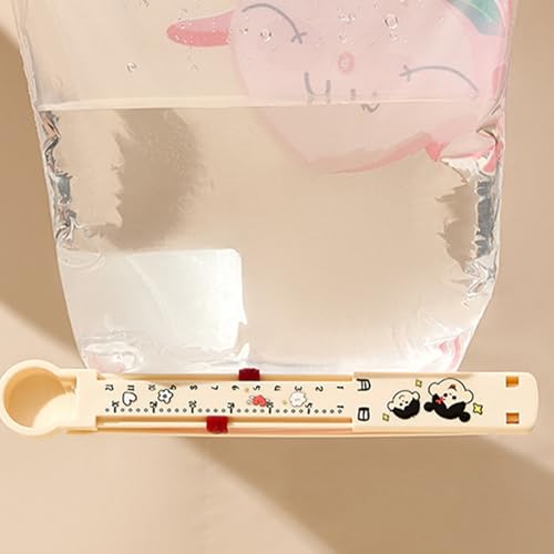 Bag Clips for Food, 6X Clips for Chips and Other Food Bags, Non-Slip Measurement Markings Sealing Storage Fresh-Keeping Reusable Resealing for Snack Home Organization Pantry Workshop