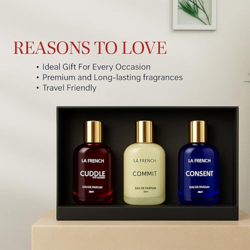 La French Perfume Gift Set for Women 3x30 ML Cuddle Commit & Consent Perfume Scent | Long Lasting EDP Fragrance Scent | Date night fragrance | Ideal Gift for Women