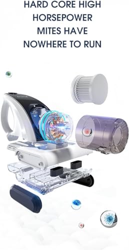Mattress Vacuum Cleaner, UV Bed Cleaner 12KPa Handheld Upgraded Effectively Clean Up Bed (B)
