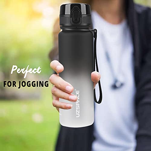 Leakproof Tritan BPA Free Fitness Sports Water Bottle with Motivational Time Marker | Yoga Gym Running Water Bottle (350ml-500ml-1000ml) for Kids and Adults with One-Click Lock
