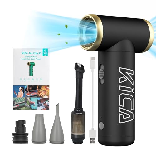 KiCA JETFAN 2.0 Electric Air Duster Fan Multipurpose Fan for Computer Keyboard Electronics Cleaning, Outdoor Hiking, Air Cushion Inflation, BBQ, 101000 RPM and Aluminum Material