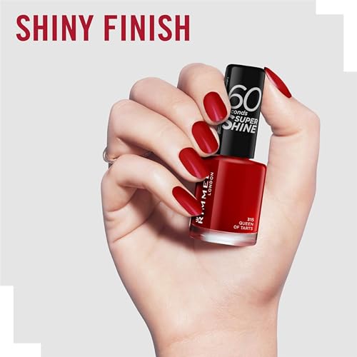 Rimmel London Colour Your Way 60 Seconds Super Shine Nail Polish - Quick Drying - Resists Chips & Fading, Lasts Up To 10 Days - Precise Application In One Stroke - 315 Queen Of Tarts, 8 ml( .25 fl.oz)