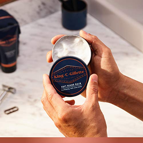 King C. Gillette Men?? Soft Beard Balm Deep Conditioning with Cocoa Butter Argan Oil and Shea Butter 100 ml