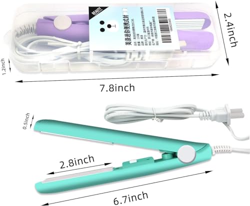 Mini Bag Sealer Heat Seal, 2 PACK Handheld Food Sealer Bag Resealer for Food Storage, Portable Smart Heat Sealer Machine with 45” Power Cable for Chip Bags, Plastic Bags, Snack Bags (green+purple)