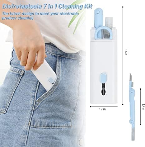 Necomi 7-in-1 Electronic Cleaner Kit, طقم تنظيف لوحة المفاتيح, ® Keyboard Cleaner kit, Portable Multifunctional Cleaning Tool for PC Monitor/Earbud/Cell Phone/Laptop/Computer/Bluetooth Earphones