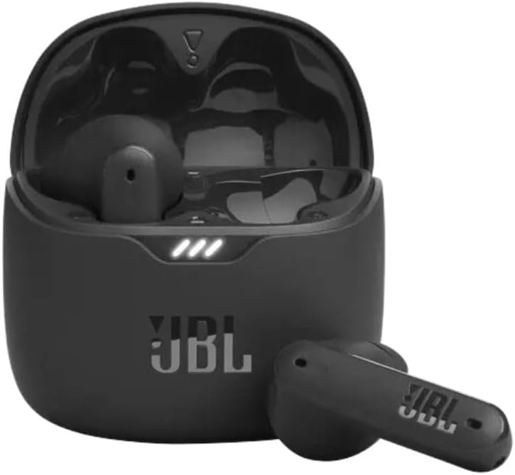 JBL Tune Flex True Wireless Noise Cancelling Earbuds, Pure Bass, ANC + Smart Ambient, 4 Microphones, 32H of Battery, Water Resistant & Sweatproof, Comfortable Fit - Blue, JBLTFLEXBLU