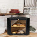 SPNOR Corner Bread Box for Kitchen Countertop, Black Bread Storage Container for Homemade Bread, Two Layer Breadbox under Cabinet Mount, Large Bread Holder for Kitchen Counter, Panry Shelf