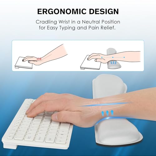Azonee Memory Keyboard Wrist Rest, Ergonomic Wrist Rest for Computer Keyboard, Foldable for Easy Typing and Pain Relief, Mouse Wrist Pad, Non-Slip Wrist Rest, Suitable for Games, Computers, Laptops