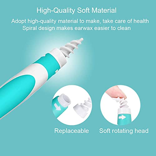 ELECDON Earwax Removal Tool, Soft Silicone Spiral Earwax Remover Tool for Everyone, Upgraded Safe Ear Cleaning Tool,Grips Ear Pick Clean with 16 Replacement Heads