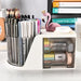 Sagreeny Rotating Desk Organizer with 2 Drawer, Pencil Pen Holder for Desk, Desk Organizers and Accessories with 4 Compartments + Drawer for Office Home Art Supplies White
