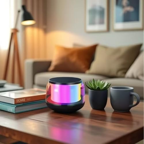ZXXZKWPP Portable Bluetooth Speakers with Colorful Lights, Loud Sound, Small Bluetooth Speaker with Wireless Stereo Pairing, HiFi Sound, Long Playtime,for Shower,Home,Outdoor-W